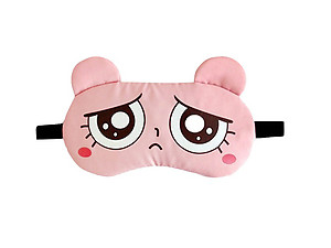 Pink Animal Reusable Hot/Cold Eye Mask & Soothing Gel Pack for Sleep or Travel