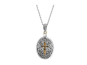 Daughter's Blessing Embossed Metal Opening Locket Pendant Long Necklace