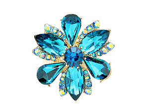 Blue Zircon Marquise Flower Glass Stone Stretch Cocktail Ring