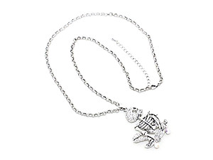 Halloween Skating Skeleton Pendant Necklace