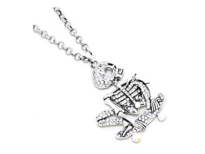 Halloween Skating Skeleton Pendant Necklace