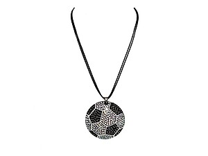 Faceted Crystal Pave Soccer Pendant Necklace