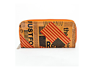 Orange American Flag Zip around Wallet