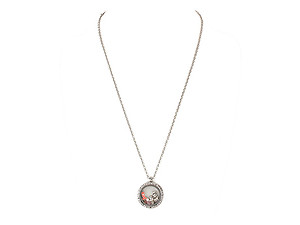 Silvertone HOPE Floating Charm Locket Pendant Necklace