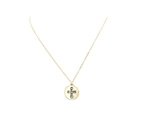 Goldtone 2-Layers Cross Cover Pendant Necklace