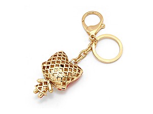 Goldtone Crystal Rhinestone Resin Foxy Pave Key Chain