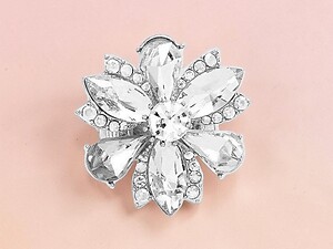 Clear Marquise Flower Glass Stone Stretch Cocktail Ring