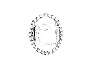 Silvertone Clear Metal Round Crystal Stretch Ring