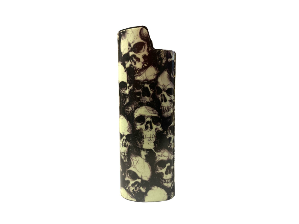 Glow In The Dark Design Epoxy Metal Lighter Case Cover Holder