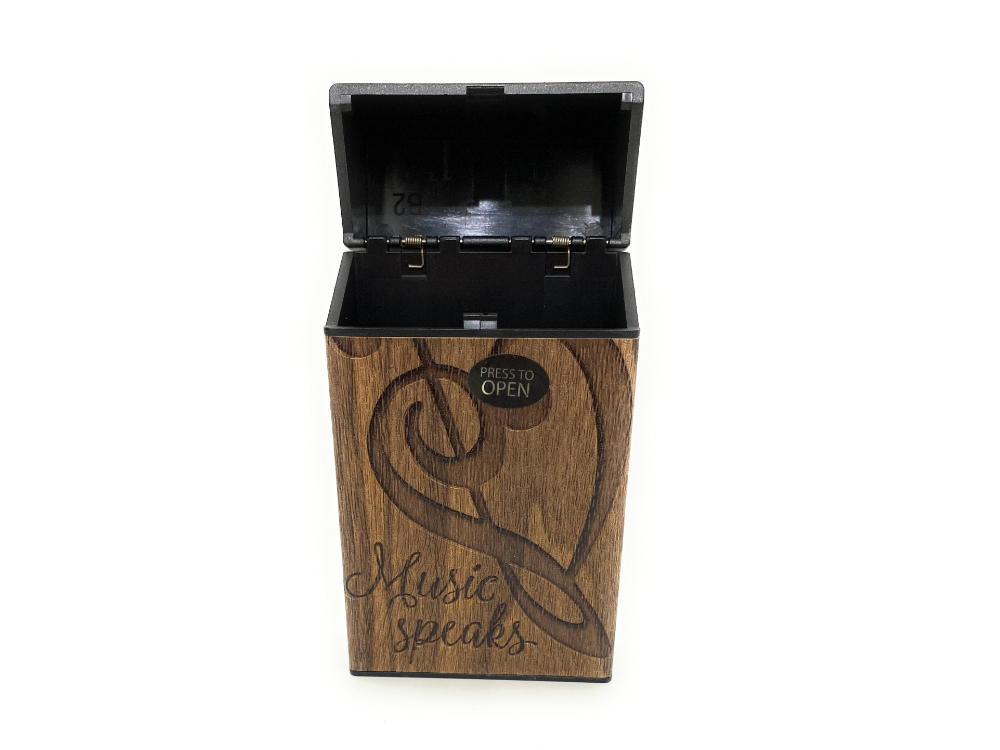 Wood Look Plastic Design Cigarette Hard Case Pack Holder Fits 100s