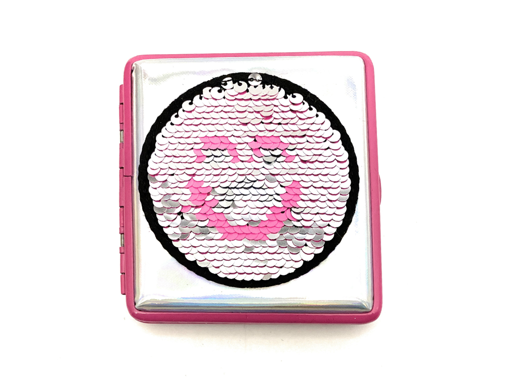 Sequin Patch Double Sided Wallet or Cigarette Case for Kings