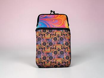 Colorful & Fun Neoprene Cigarette Pouch with Zipper Pocket