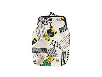 Beige Teddy Bear Large Snap Closure Coin Purse Wallet