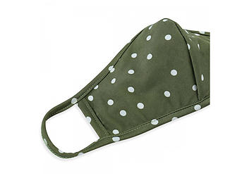 Olive Reusable Polka Dot T-Shirt Cloth Face Mask with Seam