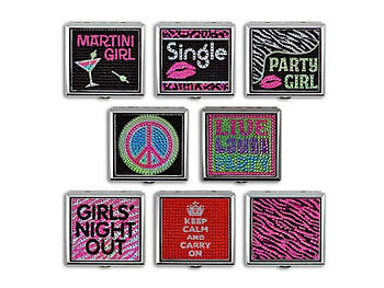 Party Girl Bling Double Sided Metal Cigarette Case for Kings/ Wallet