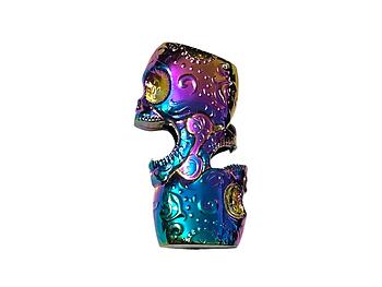 Double Skull Iridescent Mystic Lighter Case & Bottle Opener Fits Bic Lighters