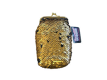 Reversible Sequin Cigarette Pouch with Lighter Pocket Inside