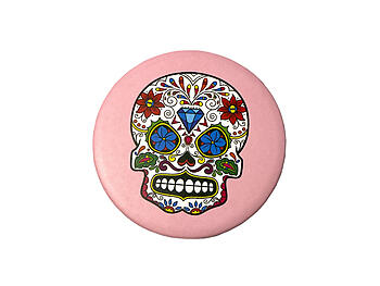 Sugar Skull Theme Round Folding Makeup Double Compact Mirror