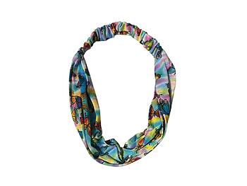 Tie Dye Butterflies Wide Cotton Stretch Headband Hair Accessory