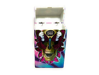 Plastic Design Cigarette Hard Case Pack Holder w/ Metallic Foil Accents Fits 100s