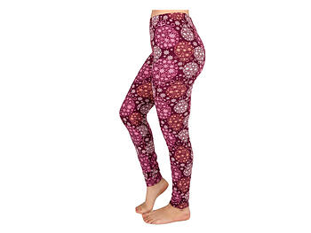 Christmas Print Peach Skin Women's Full Length Patterned Fashion Leggings