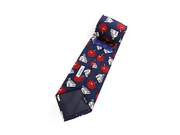 Men's School House & Apple Polyester Printed Novelty Tie