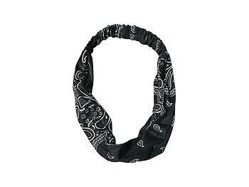 Black Paisley Wide Cotton Stretch Headband Hair Accessory
