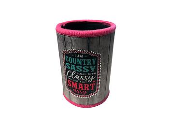 Country Sassy Rhinestone Premium Insulated Neoprene Can Cooler
