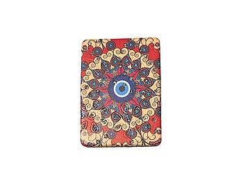 Evil Eye Centered Abstract Pattern Double Compact Mirror w/ Crystal Stones