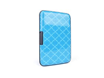 Blue Pattern Aluminum Wallet Credit Card Holder With RFID Protection