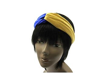 Blue & Tan Fabric Intercross Fashion Headband Hair Accessory