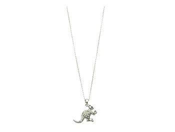 Kangaroo Metal Crystal Stone Pendant Link Chain Necklace