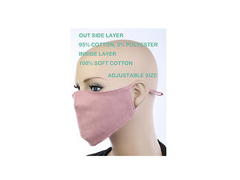 Purple Soft Cotton Embossed Mask Washable Reusable