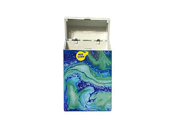 Blue Swirl Plastic Design Cigarette Hard Case Pack Holder Fits 100's
