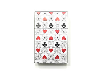 Silver Kingsize Poker Design Cigarette Case