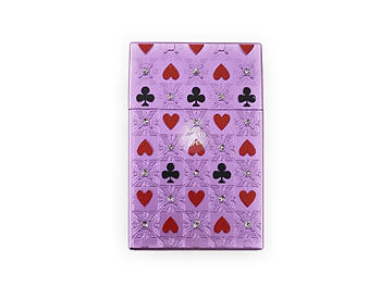 Purple Kingsize Poker Design Cigarette Case