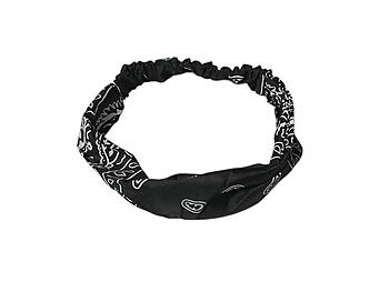 Black Paisley Wide Headband Hair Accessory w/ Elastic Back