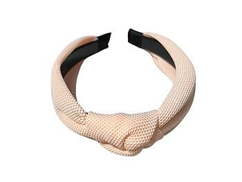 Pink Wide Textured Fabric Fashion Headband w/ Knot
