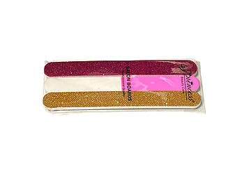 Gold Trim Large Zipper Cosmetic Bag & Purple & Gold Glitter Nail File Set