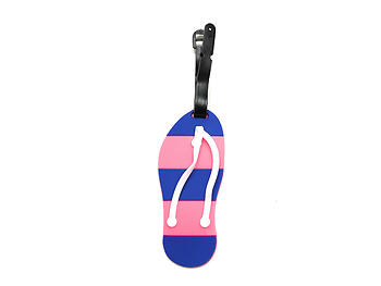 Pink & Blue Flip Flop ~ Travel Suitcase ID Luggage Tag and Suitcase Label