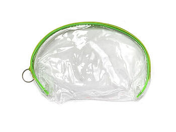 Green Trim Large Zipper Cosmetic Bag & Coin Purse Set