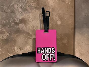 Hands Off ~ Travel Suitcase ID Luggage Tag and Suitcase Label