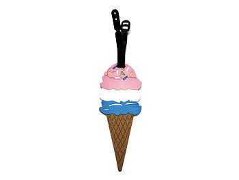 Pink Top Ice Cream Cone ~ Travel Suitcase ID Luggage Tag and Suitcase Label
