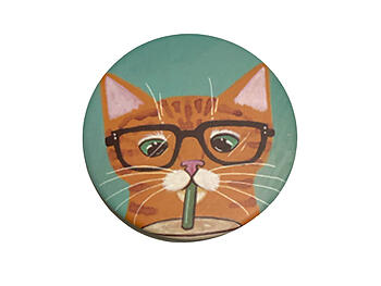 Cat Theme Round Folding Makeup Double Compact Mirror