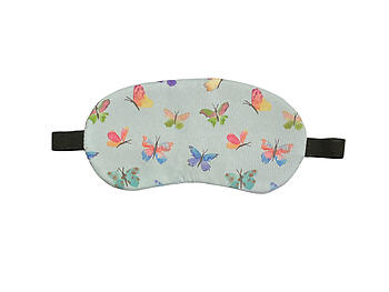 Blue Butterfly Theme Sleeping Mask w/ Elastic Back for Sleep or Travel
