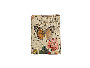 Butterfly Theme Double Compact Mirror w/ Crystal Stones