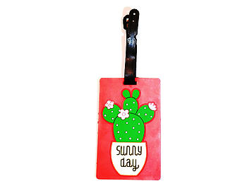 Cactus Flower - Travel Suitcase ID Luggage Tag and Suitcase Label