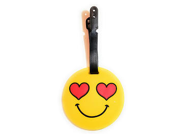 Heart Eyes Smiley Face ~ Travel Suitcase ID Luggage Tag and Suitcase Label