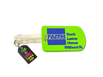 Green Faith ~ Inspirational Travel Suitcase Label ID Luggage Tag