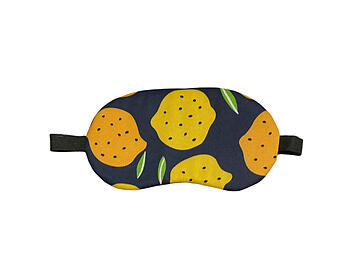 Black Summer Fruit Theme Sleeping Mask w/ Elastic Back for Sleep or Travel
